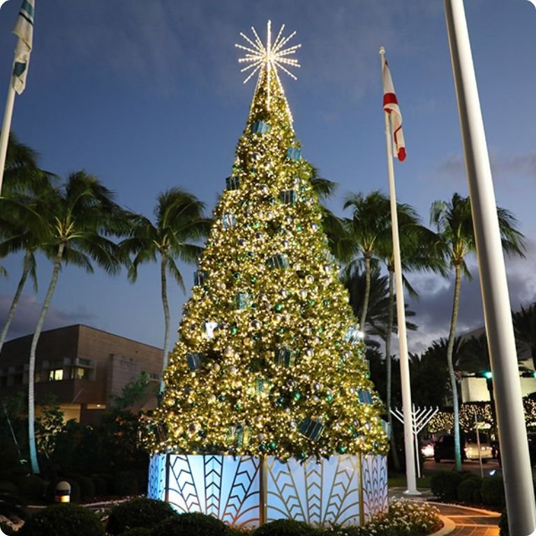 Grand commercial tower Christmas tree