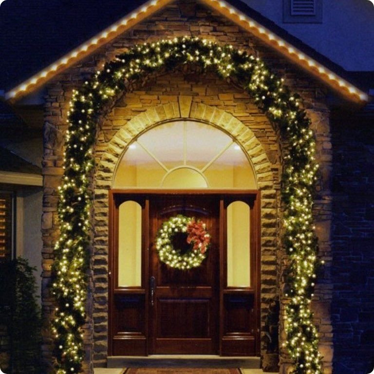 Garland-wrapped archway