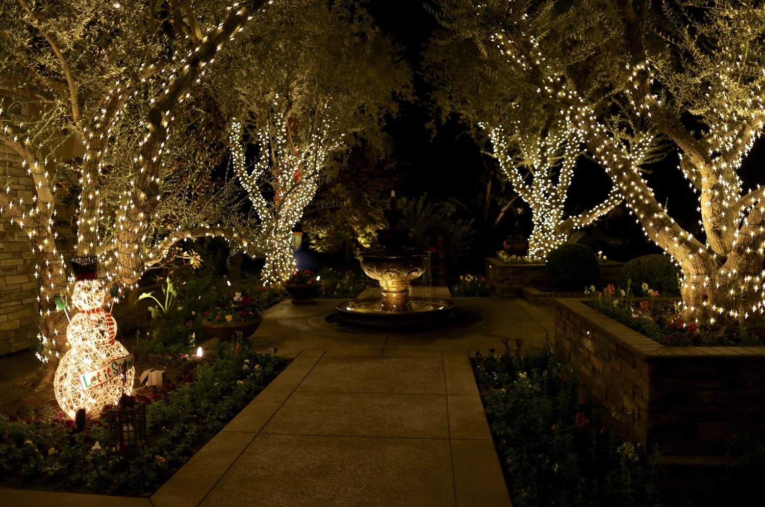 Commercial holiday lighting installed by The Light Guys